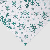 Emerald Green Kerstmis Snowflakes op Winter White Tissuepapier (Detail)