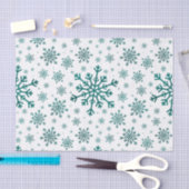 Emerald Green Kerstmis Snowflakes op Winter White Tissuepapier (Craft)