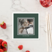 Emerald green klantgerichte trouwfoto-servetten servet (Insitu)