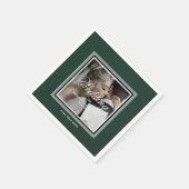 Emerald green klantgerichte trouwfoto-servetten servet (Hoek)