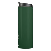 Emerald Green Laurel Wreath Crest Monogram Thermosbeker (Geroteerd rechts)
