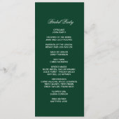 Emerald Green leaf dubbele zijprogrammakaart Programmakaart (Achterkant)