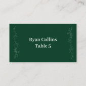 Emerald Green Leaf Place Cards Plaatskaartje (Achterkant)