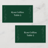 Emerald Green Leaf Place Cards Plaatskaartje (Voorkant / Achterkant)