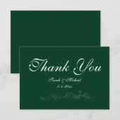 Emerald Green Leaf Thank You Card Bedankkaart (Voorkant / Achterkant)
