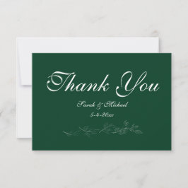 Emerald Green Leaf Thank You Card Bedankkaart