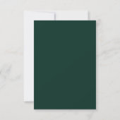 Emerald Green Leafy Crest Monogram Elegante bruilo Kaart (Achterkant)