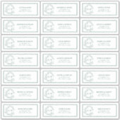 Emerald Green Leafy Crest Monogram Guest Adres Sticker (Voorkant)