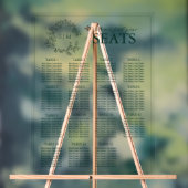 Emerald Green Leafy Crest Monogram Weddenschap Acryl Bord (Neutraal)