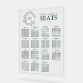 Emerald Green Leafy Crest Monogram Weddenschap Acryl Bord (Hoek)