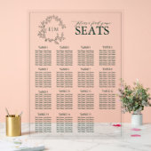 Emerald Green Leafy Crest Monogram Weddenschap Acryl Bord (Huwelijk)