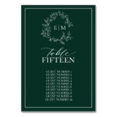 Emerald Green Leafy Crest Monogram Weddenschap Kaart (Voorkant)