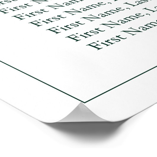 Emerald Green Leafy Crest Monogram Weddenschap Poster (Hoek)