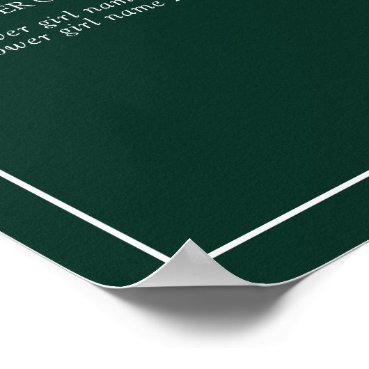 Emerald Green Leafy Crest Monogram Wedding Program Poster (Hoek)