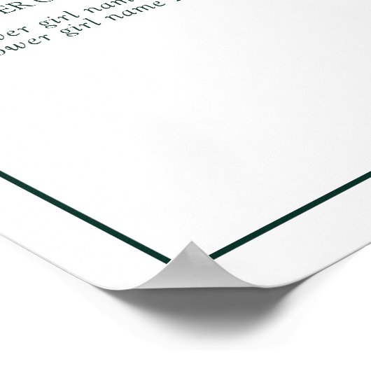 Emerald Green Leafy Crest Monogram Wedding Program Poster (Hoek)