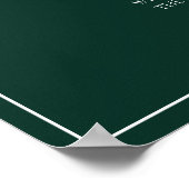 Emerald Green Leafy Monogram Unplugged Wedding Poster (Hoek)