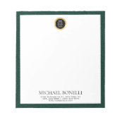 Emerald Green Leather Circle Logo professional Notitieblok (Voorkant)