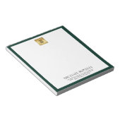 Emerald Green Leather Square Logo professional Notitieblok (Schuin)