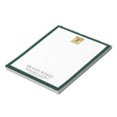 Emerald Green Leather Square Logo professional Notitieblok (Linkerzijde)