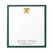 Emerald Green Leather Square Logo professional Notitieblok (Voorkant)