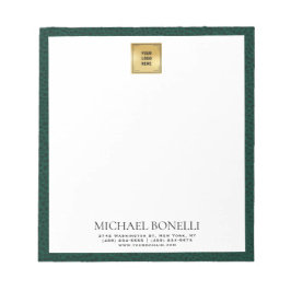 Emerald Green Leather Square Logo professional Notitieblok