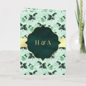 Emerald Green Leaves en Mint Rozen Muslim Wedding (Achterkant)