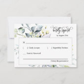 Emerald Green Leaves-reactie met adresdrager RSVP Kaartje (Voorkant)