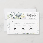 Emerald Green Leaves Response Kaart 3 maaltijdkeuz (Voorkant)