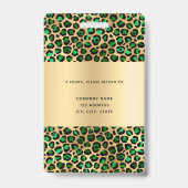 Emerald green leopard fotobedrijf badge (Achterkant)