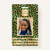 Emerald green leopard fotobedrijf badge (Voorkant)