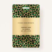 Emerald green leopard fotobedrijf badge (Achterkant)