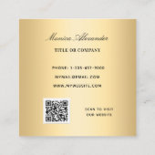 Emerald green leopard gouden foto QR-code Vierkante Visitekaartje (Achterkant)