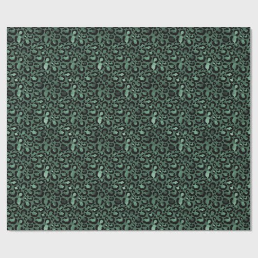Emerald Green Leopard Print Cadeaupapier (Vlak)