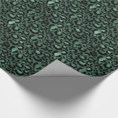 Emerald Green Leopard Print Cadeaupapier (Hoek)