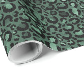 Emerald Green Leopard Print Cadeaupapier (Rol Hoek)