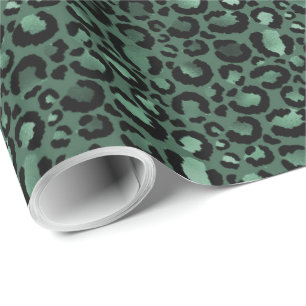 Emerald Green Leopard Print Cadeaupapier