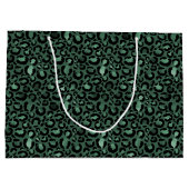 Emerald Green Leopard Print gepersonaliseerde prij Groot Cadeauzakje (Achterkant)