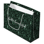 Emerald Green Leopard Print gepersonaliseerde prij Groot Cadeauzakje (Voorkant Gekanteld)