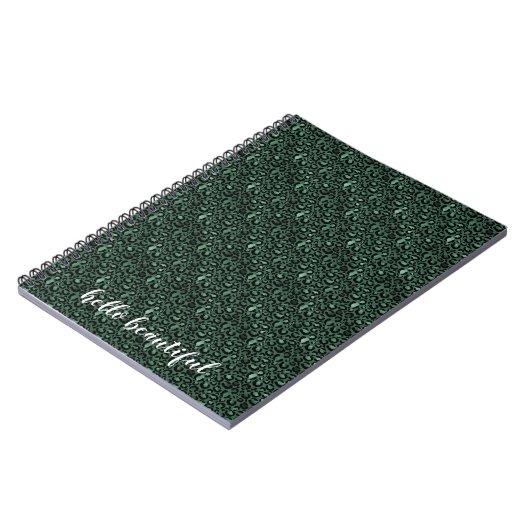Emerald Green Leopard Print Notitieboek (Linkerzijde)