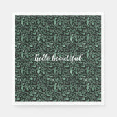 Emerald Green Leopard Print Servet (Voorkant)