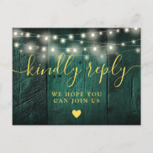 Emerald Green Lights Wood Song Request RSVP