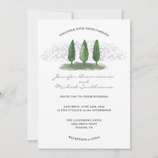 Emerald Green Lila Forest Natuur Wedding Kaart (Voorkant)