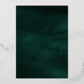 Emerald Green Line Art Arch Butterfly Wedding Gold Folie Uitnodiging (Achterkant)