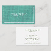 Emerald Green Linen met wit Lijst Visitekaartje (Voorkant / Achterkant)