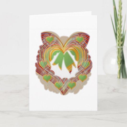 Emerald Green Little Hearts: Krans Uniek Feestdagen Kaart (Voorkant)