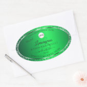 Emerald Green Logo Initialen Glitter Product Label (Envelop)