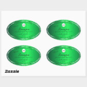 Emerald Green Logo Initialen Glitter Product Label (Vel)