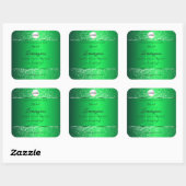 Emerald Green Logo Initialen Glitter Product Label (Vel)