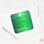 Emerald Green Logo Initialen Glitter Product Label (Envelop)