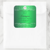 Emerald Green Logo Initialen Glitter Product Label (Tas)